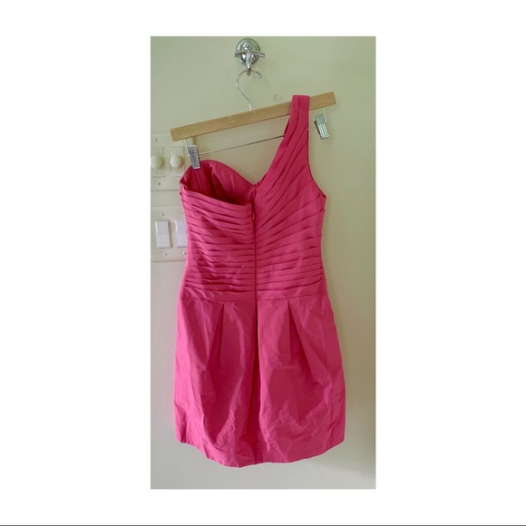 Hot pink taffeta BCBG cocktail dress - Picture 4 of 5